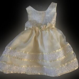 Youngland Cream Tiered Sundress for Wedding Guest